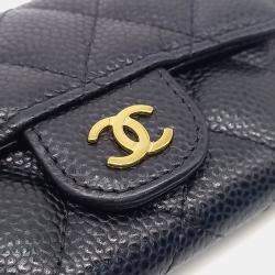Pre Owned Chanel Black Caviar Leather Caviar Card Holder