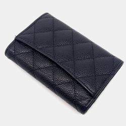 Pre Owned Chanel Black Caviar Leather Caviar Card Holder