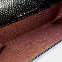 Pre Owned Chanel Black Caviar Leather Caviar Card Holder