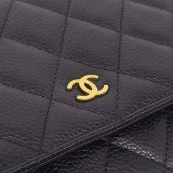 Pre Owned Chanel Black Leather Caviar WOC Mini Crossbody Bag