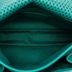 Pre Owned Chanel Green Small Perforated Calfskin Up In The Air Flap