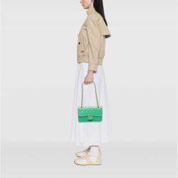 Pre Owned Chanel Green Medium Quilted Caviar Sweet Flap