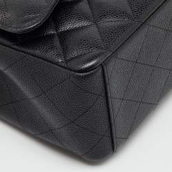 Pre Owned Chanel Black Quilted Leather Maxi Classic Double Flap Bag