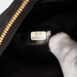 Pre Owned Chanel Black CC Quilted Satin Chain Around Clutch