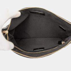 Pre Owned Chanel Black CC Quilted Satin Chain Around Clutch