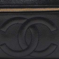 Pre Owned Chanel Black CC Caviar Vanity Case