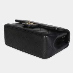 Pre Owned Chanel Black Quilted Lambskin Mini Rectangular Flap Bag