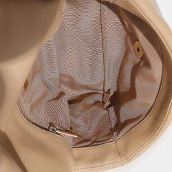 Pre Owned Chanel Beige Quilted Lambskin Chanel 19 Flap Bag