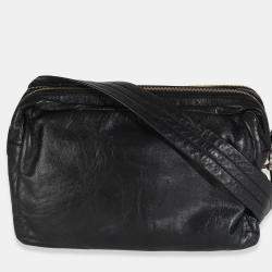 Pre Owned Chanel Vintage Black Lambskin Jersey Scales Camera Case