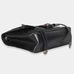 Pre Owned Chanel Black Paris Distressed Calfskin Dallas Studded Buckles Flap Bag