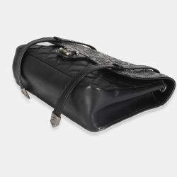 Pre Owned Chanel Black Paris Distressed Calfskin Dallas Studded Buckles Flap Bag