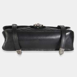 Pre Owned Chanel Black Paris Distressed Calfskin Dallas Studded Buckles Flap Bag