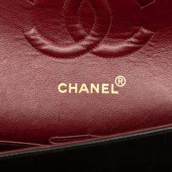 Pre Owned Chanel Black Medium Classic Lambskin Double Flap