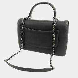 Pre Owned Chanel Black Medium Lambskin Trendy CC Top Handle Bag