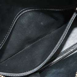Pre Owned Chanel Black White Small Knit and Calfskin Gabrielle Hobo