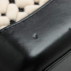 Pre Owned Chanel Black White Small Knit and Calfskin Gabrielle Hobo