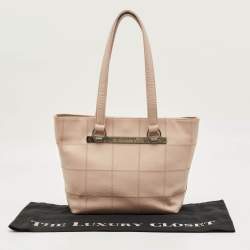 Pre Owned Chanel Beige Square Quilted Leather LAX Tote