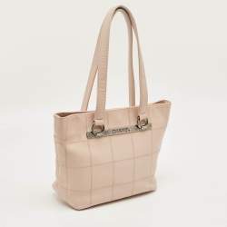 Pre Owned Chanel Beige Square Quilted Leather LAX Tote