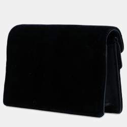 Pre Owned Chanel Navy Blue Jumbo Classic Chevron Lambskin Double Stitch Single Flap