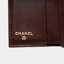 Pre Owned Chanel Black CC Quilted Caviar Flap Card Holder Wallet