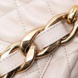 Pre Owned Chanel Brown Small Quilted Lambskin Funky Town Flap