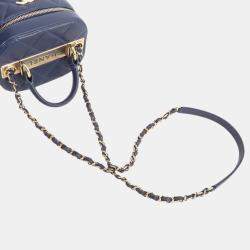 Pre Owned Chanel Navy Blue Quilted Lambskin Trendy CC Vanity Case