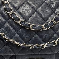Pre Owned Chanel Navy Blue Quilted Leather Maxi CC Crave Flap Bag