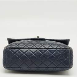 Pre Owned Chanel Navy Blue Quilted Leather Maxi CC Crave Flap Bag