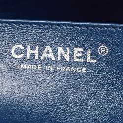 Pre Owned Chanel Navy Blue Quilted Leather Maxi CC Crave Flap Bag