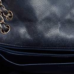 Pre Owned Chanel Navy Blue Quilted Leather Maxi CC Crave Flap Bag