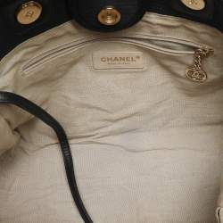 Pre Owned Chanel Indigo Canvas and Leather Small Deauville Shopper Tote