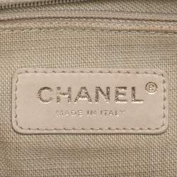 Pre Owned Chanel Indigo Canvas and Leather Small Deauville Shopper Tote
