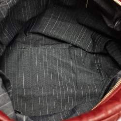 Pre Owned Chanel Black/Red Quilted Leather Portobello Frame Bag