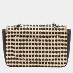Pre Owned Chanel Brown Woven Raffia Cannes Mademoiselle Single Flap