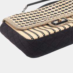 Pre Owned Chanel Brown Woven Raffia Cannes Mademoiselle Single Flap