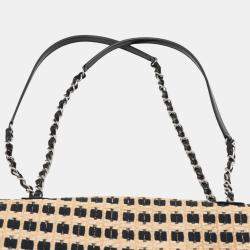 Pre Owned Chanel Brown Woven Raffia Cannes Mademoiselle Single Flap