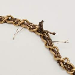 Pre Owned Chanel Gold/Black Python Jumbo Classic Double Flap Bag