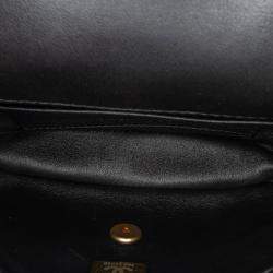 Pre Owned Chanel Black Mini Rectangular Quilted Lambskin Heart Charms Flap