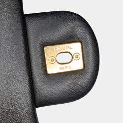Pre Owned Chanel Black Mini Rectangular Quilted Lambskin Heart Charms Flap
