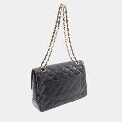 Pre Owned Chanel Matelasse Paris Limited W Flap Shoulder Bag Lambskin Sheepskin Black