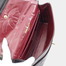 Pre Owned Chanel Matelasse Paris Limited W Flap Shoulder Bag Lambskin Sheepskin Black