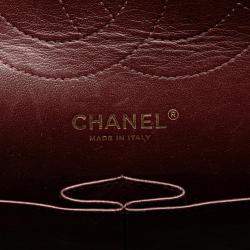 Pre Owned Chanel Matelasse Coco Mark Double Flap Chain Shoulder Bag Black Caviar Skin