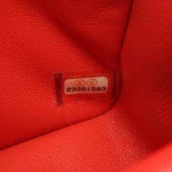 Pre Owned Chanel Mini Matelasse 20 Red Leather Shoulder Bag 