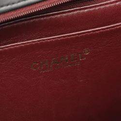 Pre Owned Chanel Deca Matelasse 30 Black Lambskin Sheepskin Single Flap Shoulder Bag 