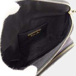 Pre Owned Chanel Matelasse Black Leather Compact  Body Waist Bag