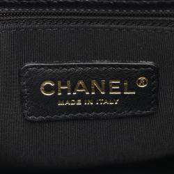 Pre Owned Chanel Matelasse Black Caviar Skin Grained Calf PST Tote