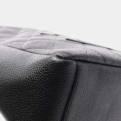 Pre Owned Chanel Matelasse Black Caviar Skin Grained Calf PST Tote