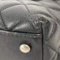 Pre Owned Chanel Cc Coco Mark Quilted Matelasse Blue Caviar Skin 2-Way  Top Handle Chain Shoulder Bag