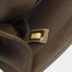 Pre Owned Chanel Boy Chanel Shoulder Bag Caviar Skin Grained Calf Khaki