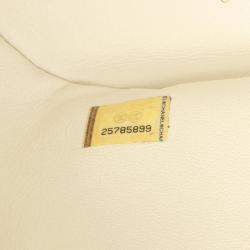 Pre Owned Chanel Matelasse Backpack Bag Leather Grained Calfskin White
